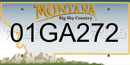 01GA272 Montana License Plate