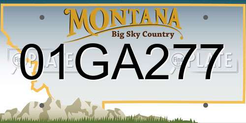 01GA277 Montana License Plate