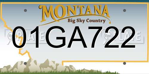 01GA722 Montana License Plate