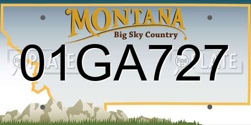 01GA727 Montana License Plate