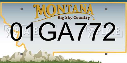 01GA772 Montana License Plate