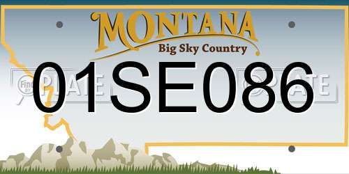 01SE086 Montana License Plate