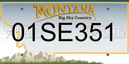 01SE351 Montana License Plate