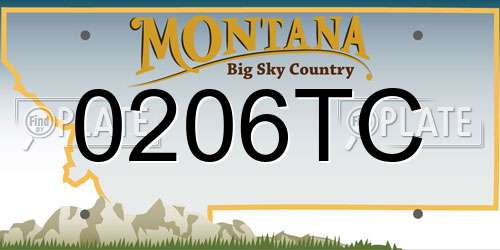 0206TC Montana License Plate