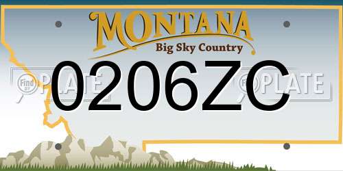 0206ZC Montana License Plate