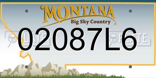 02087L6 Montana License Plate