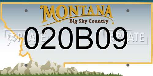020B09 Montana License Plate