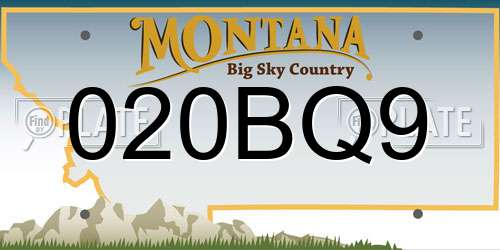 020BQ9 Montana License Plate