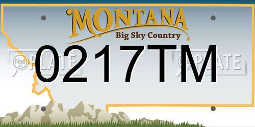 0217TM Montana License Plate