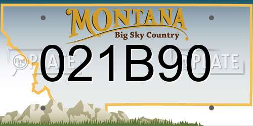 021B90 Montana License Plate