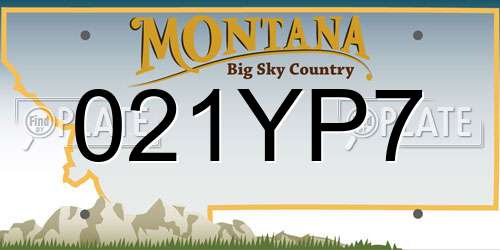 021YP7 Montana License Plate