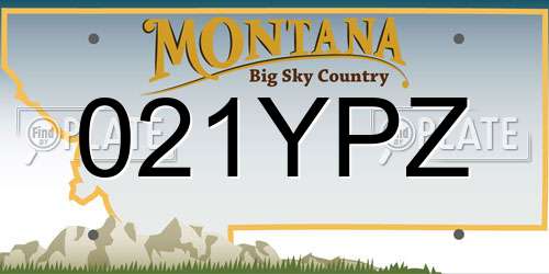 021YPZ Montana License Plate