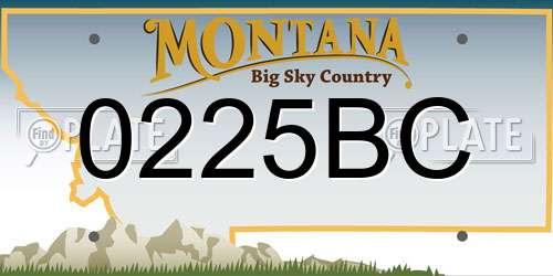 0225BC Montana License Plate