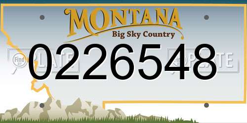 0226548 Montana License Plate