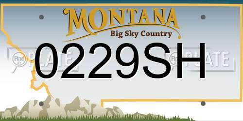 0229SH Montana License Plate