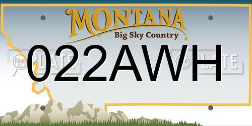 022AWH Montana License Plate