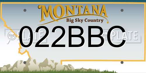 022BBC Montana License Plate