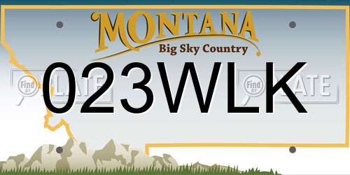 023WLK Montana License Plate