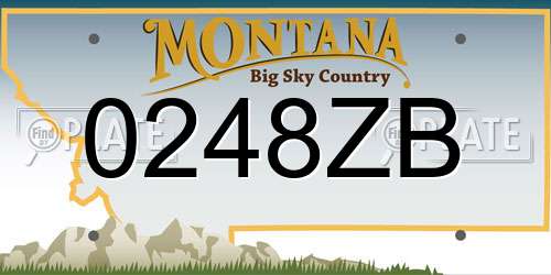 0248ZB Montana License Plate