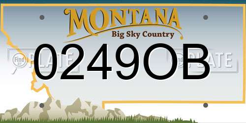0249OB Montana License Plate
