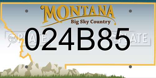 024B85 Montana License Plate