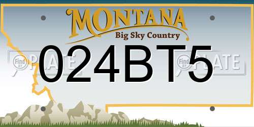024BT5 Montana License Plate