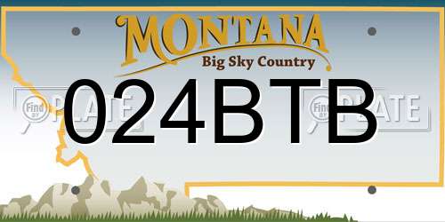 024BTB Montana License Plate