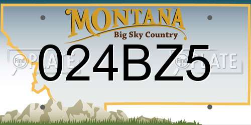 024BZ5 Montana License Plate