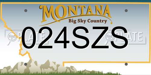 024SZS Montana License Plate