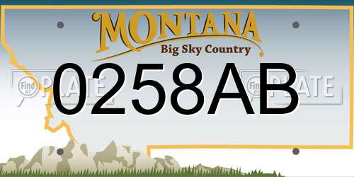 0258AB Montana License Plate