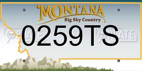 0259TS Montana License Plate