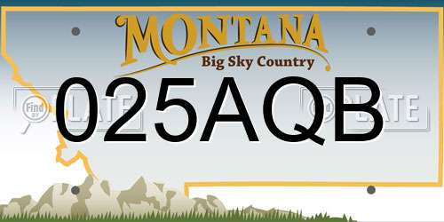 025AQB Montana License Plate