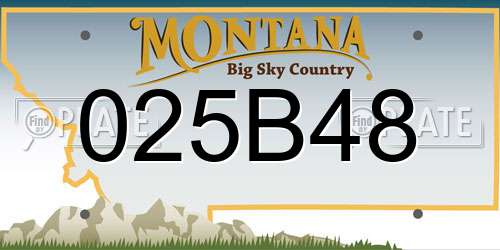 025B48 Montana License Plate