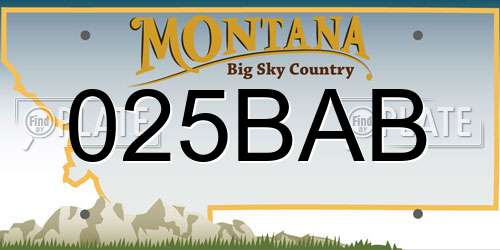 025BAB Montana License Plate