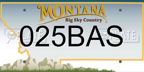 025BAS Montana License Plate