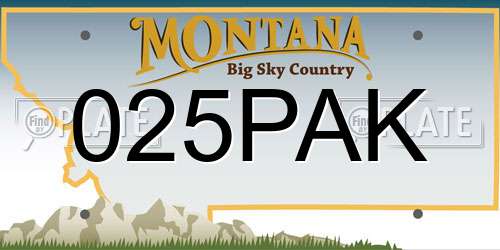 025PAK Montana License Plate
