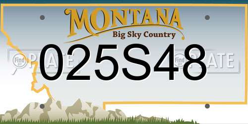 025S48 Montana License Plate