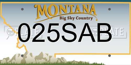 025SAB Montana License Plate