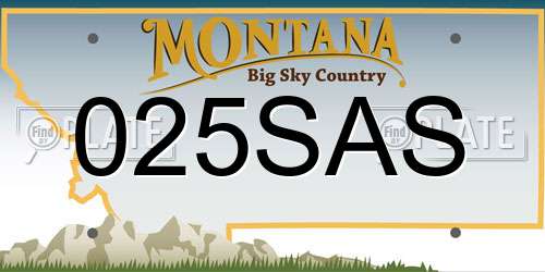 025SAS Montana License Plate