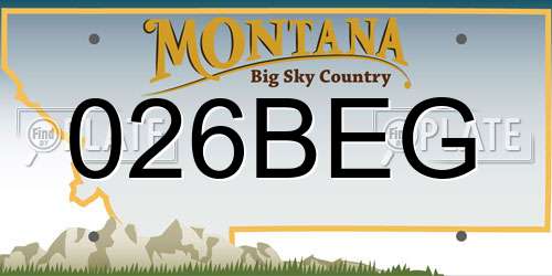 026BEG Montana License Plate