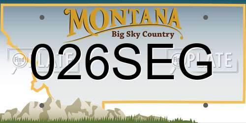 026SEG Montana License Plate