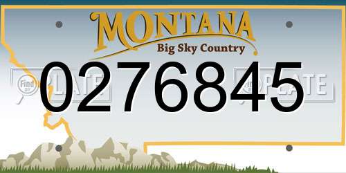 0276845 Montana License Plate