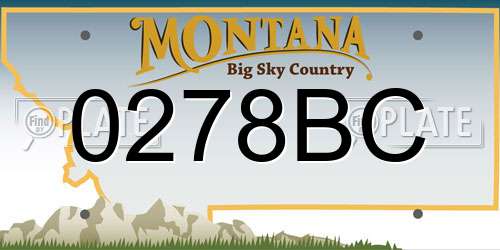 0278BC Montana License Plate