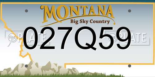 027Q59 Montana License Plate
