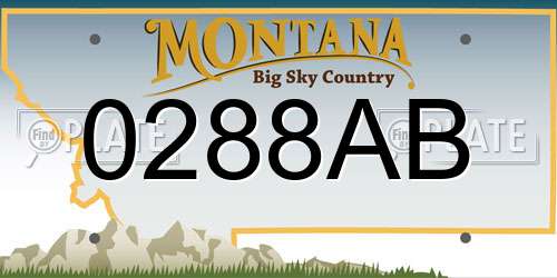0288AB Montana License Plate