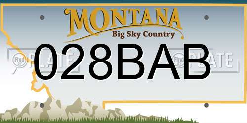 028BAB Montana License Plate