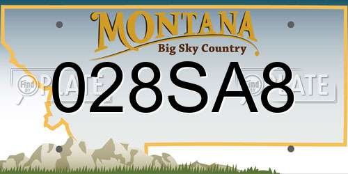 028SA8 Montana License Plate
