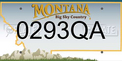 0293QA Montana License Plate