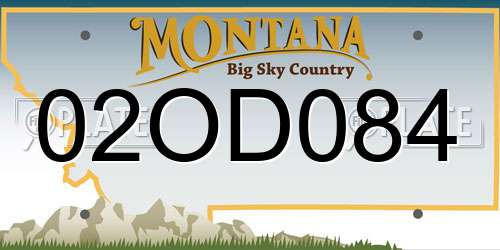 02OD084 Montana License Plate