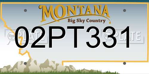 02PT331 Montana License Plate